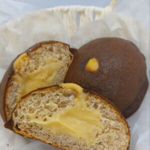 Mocha-Crusted Custard Bun