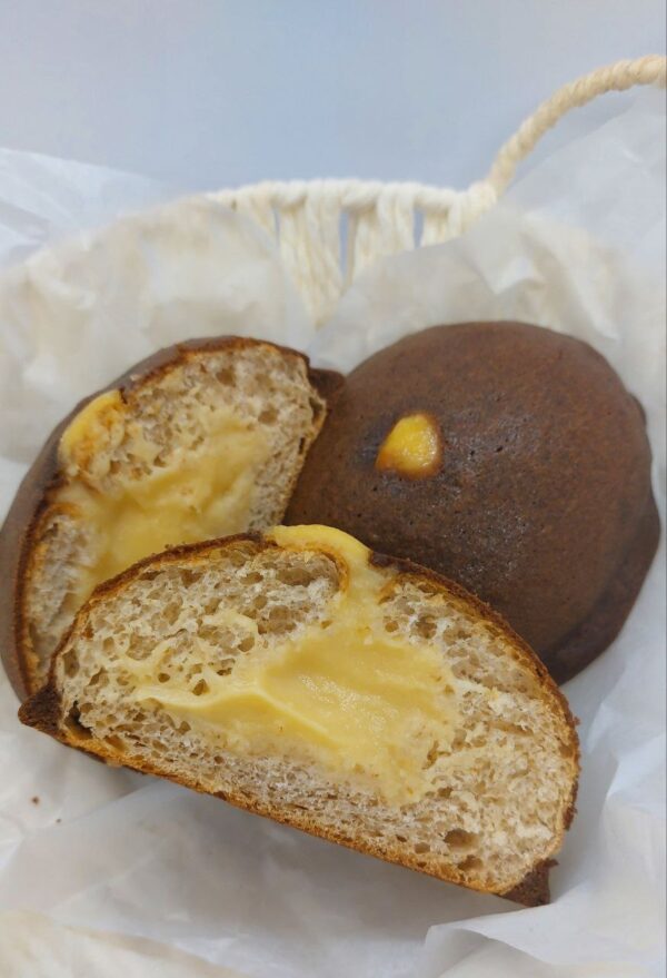 Mocha-Crusted Custard Bun